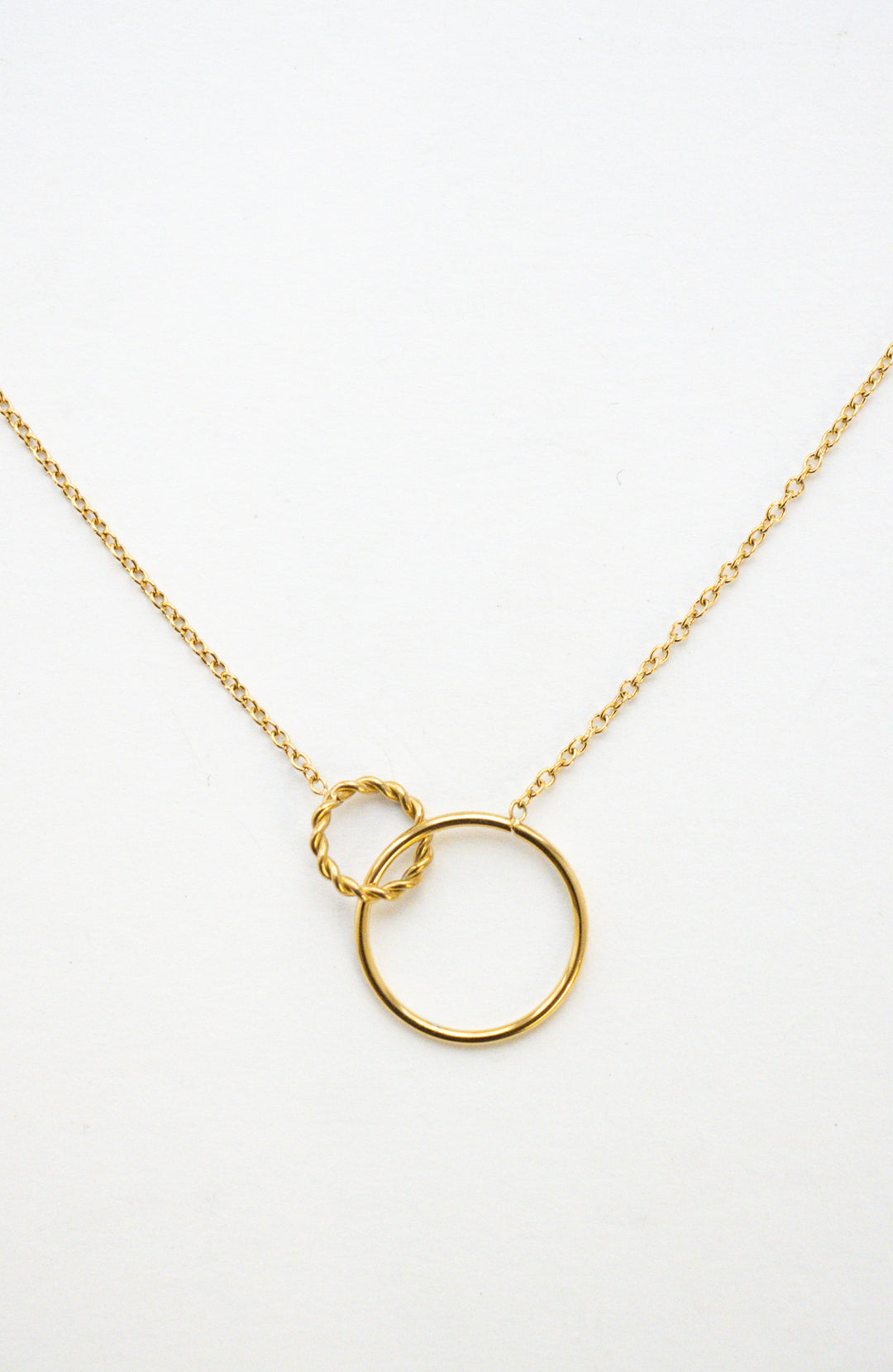 Big Two Circles Twisted Necklace - Halskette (wasserfest)