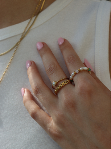 Adriana Santorini Braided Ring Set (wasserfest)