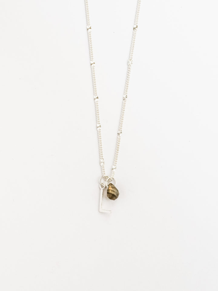 Personalized Necklace mit zwei Anhängern (waterproof) - Mondstein