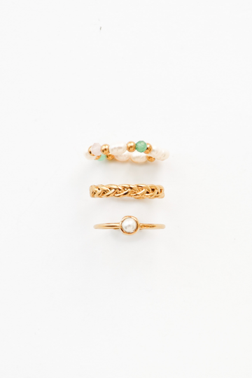 Adriana Santorini Braided Ring Set (wasserfest)