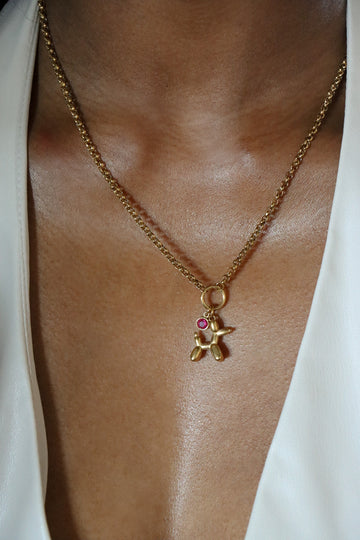 Personalized Birthstone Poodle Elia Necklace - Halskette (wasserfest)