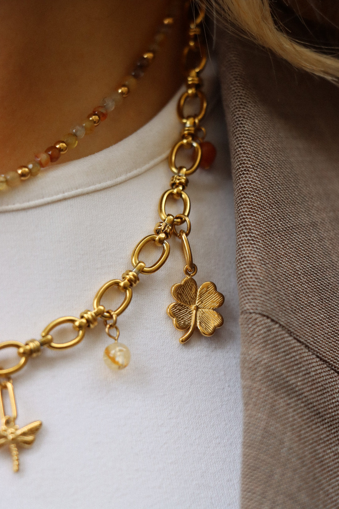 Personalized Filled Clover Charm - Anhänger (wasserfest)