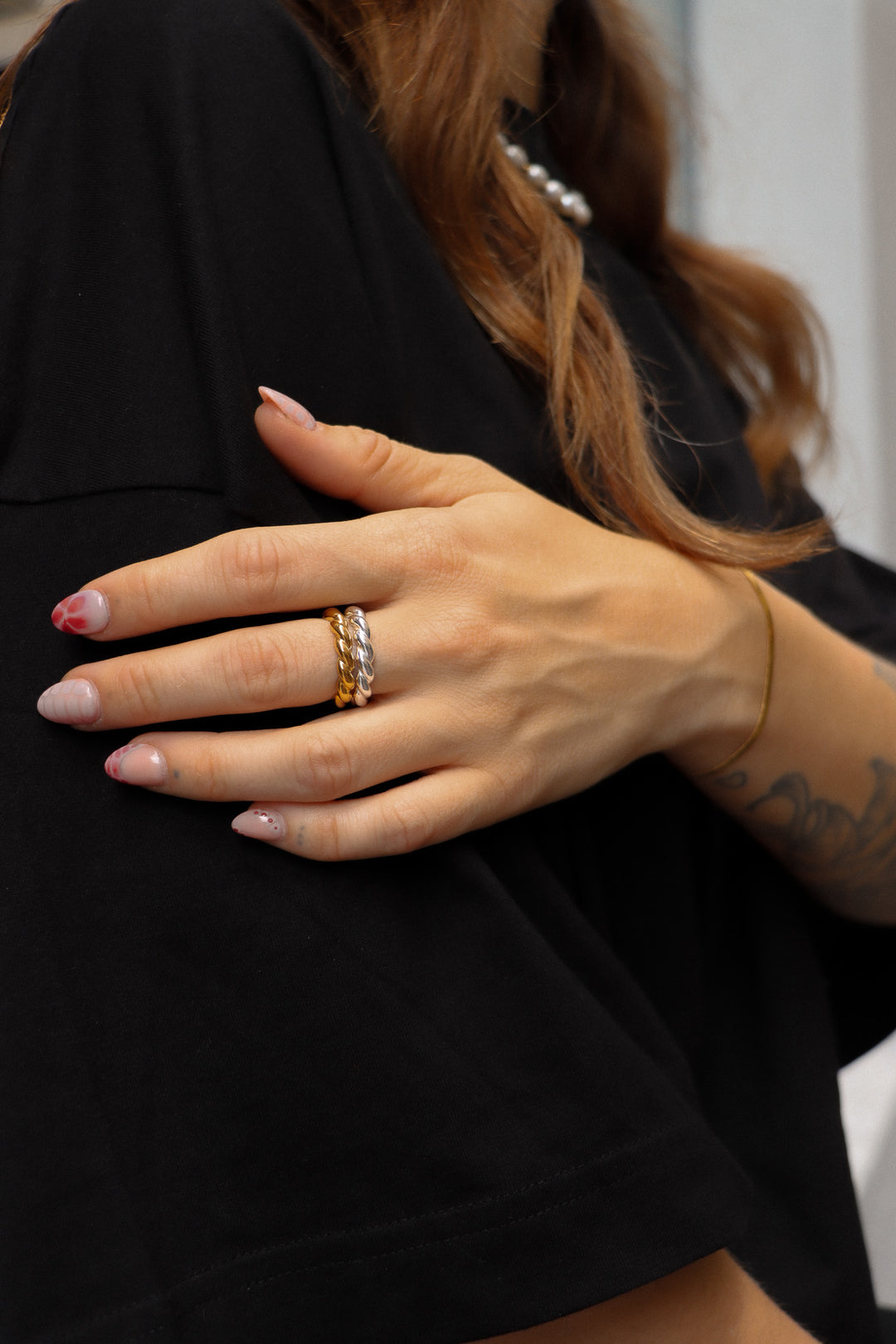 Anna Ring Bicolor Set (wasserfest)