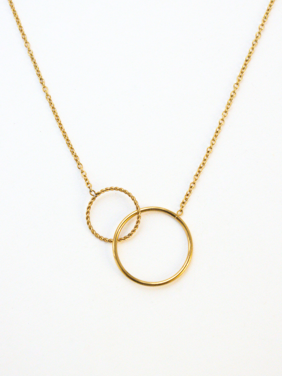 Big Two Circles Twisted Necklace - Halskette (wasserfest)