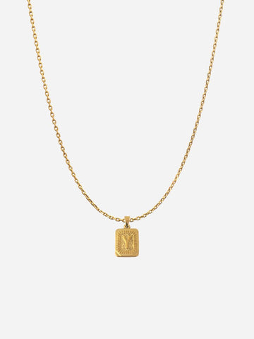 Personalized Letter Tag Bold Necklace - Halskette (wasserfest)