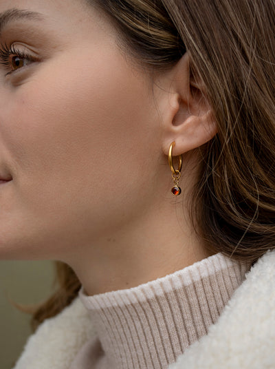 Personalized Ava Edelstein Birthstone Hoop - Creolen (wasserfest)