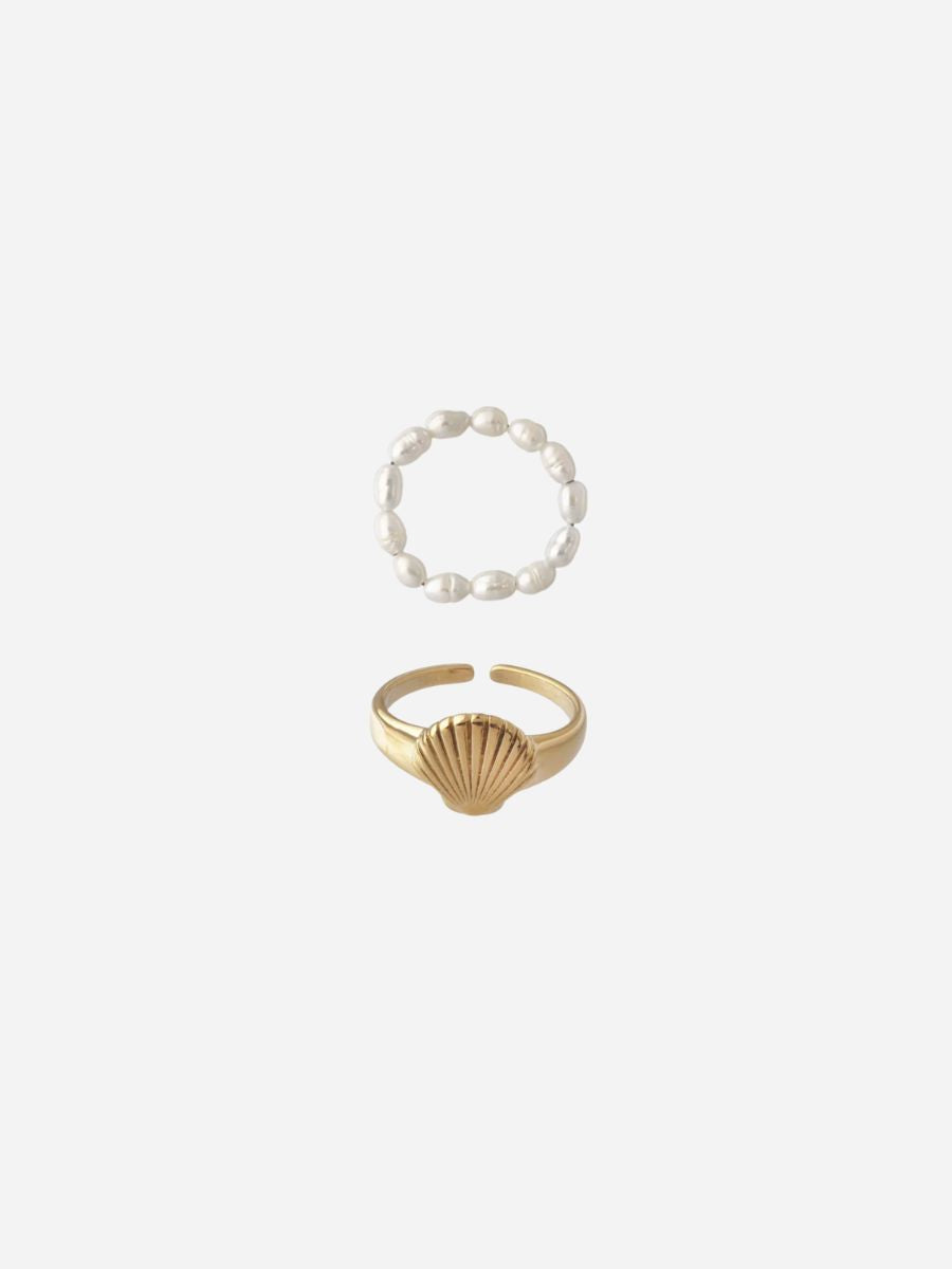 Shell Pearl Ring Set (wasserfest)