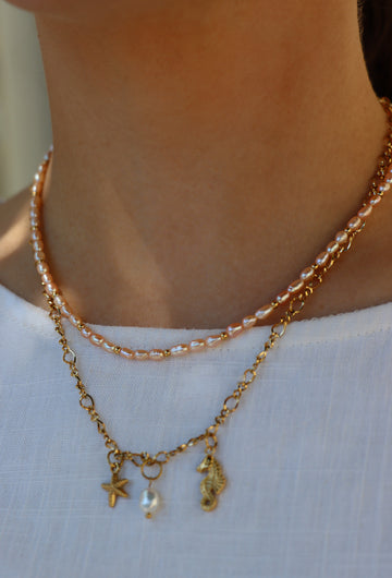 Sonia Pearl Love Necklace - Perlenkette (wasserfest)