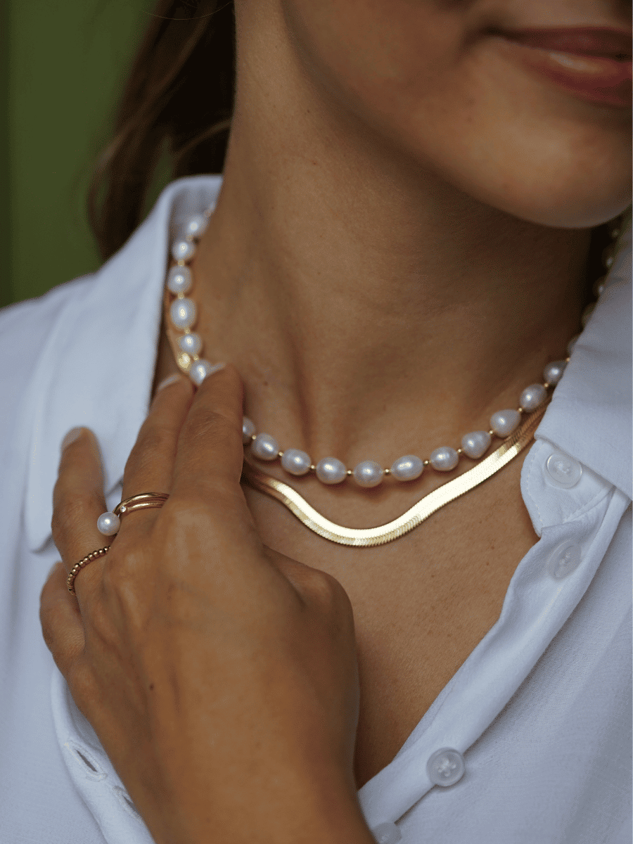 Big Sonia Pearl Love Necklace - Perlenkette (wasserfest)
