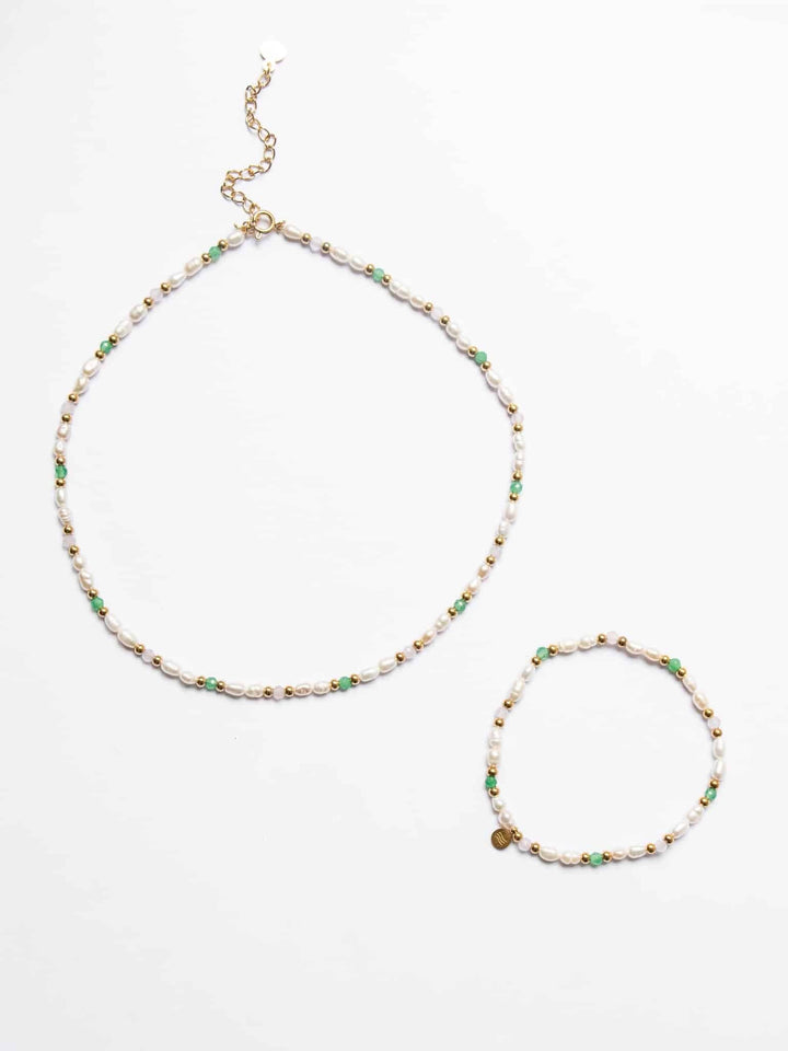 Santorini Necklace, Bracelet Set (waterproof)