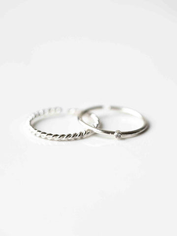 Twisted one Zircone Ring Set (wasserfest)