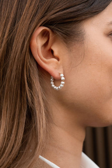 Coco Pearl Hoop - Creolen (wasserfest)