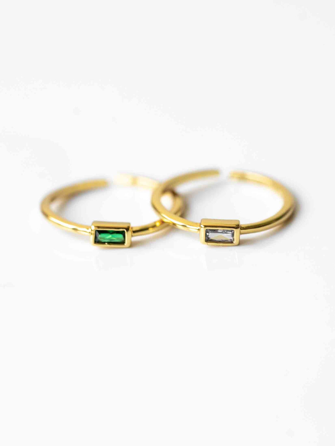 Hannah Rectangle Stone Ring - Echtgold (14K/ 18K)