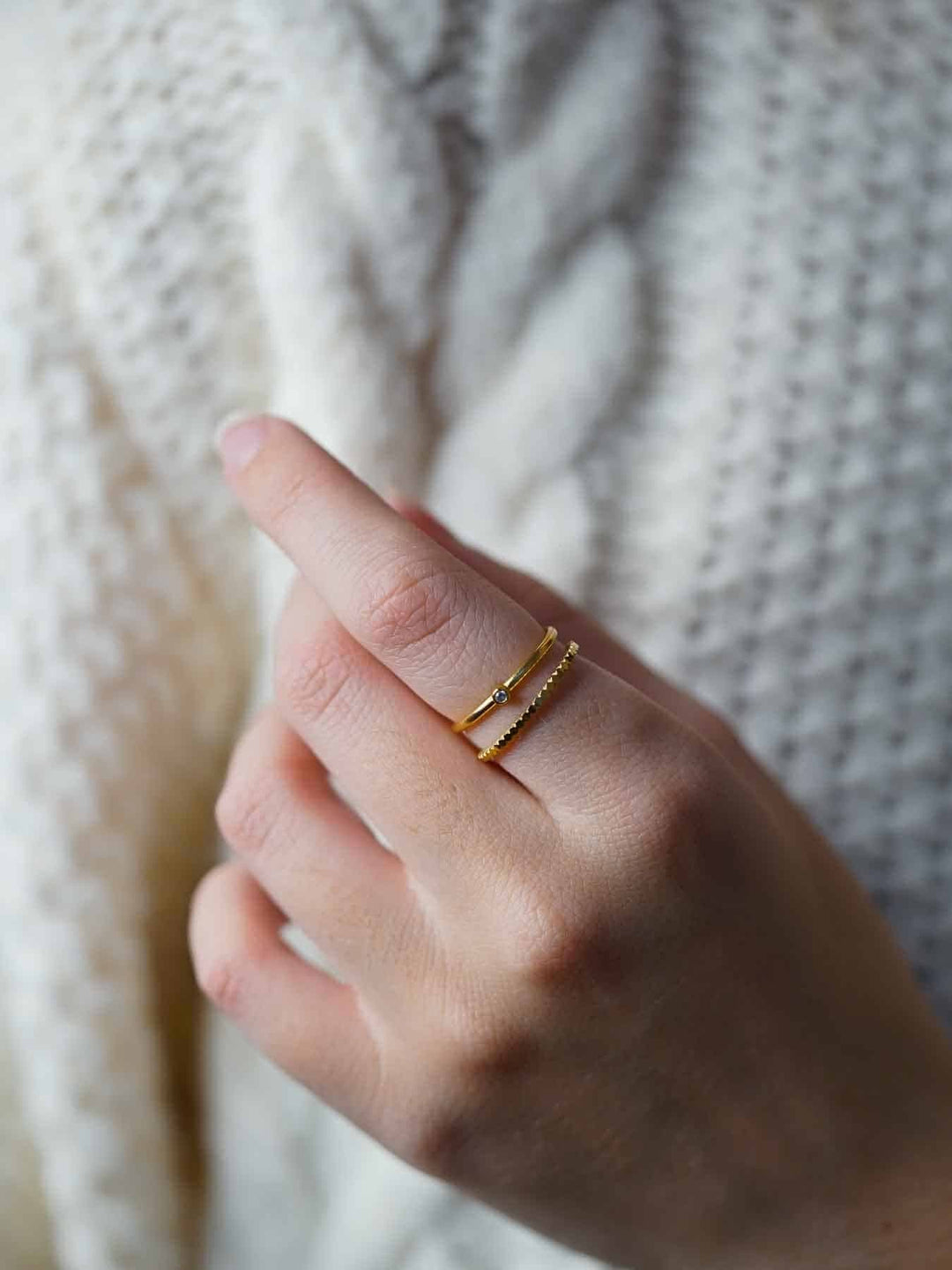 Coins One Zircone Love Ring Set (wasserfest)