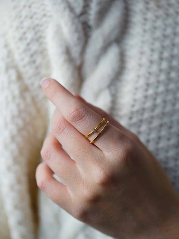 Coins One Zircone Love Ring Set (wasserfest)