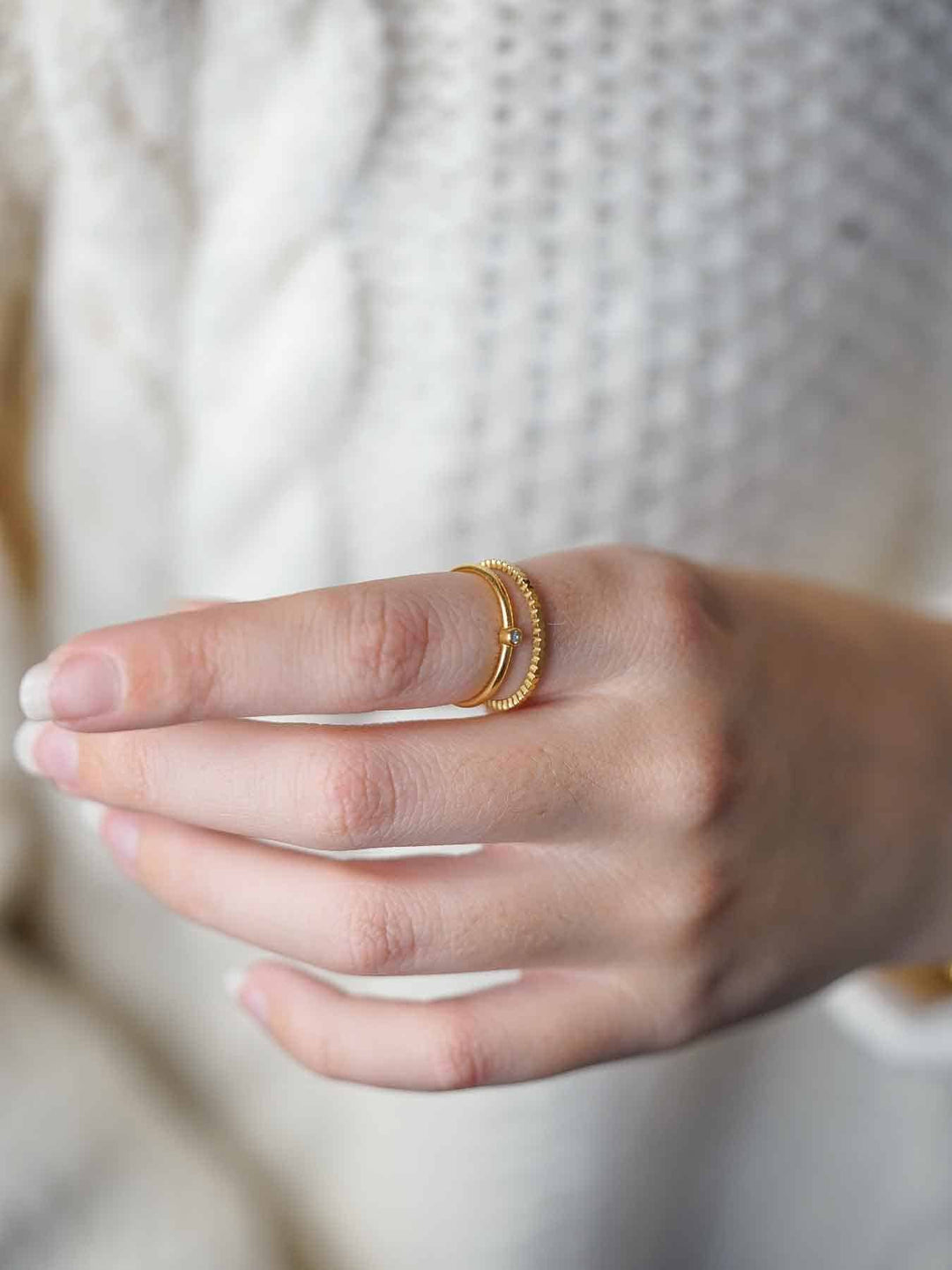 Coins One Zircone Love Ring Set (wasserfest)