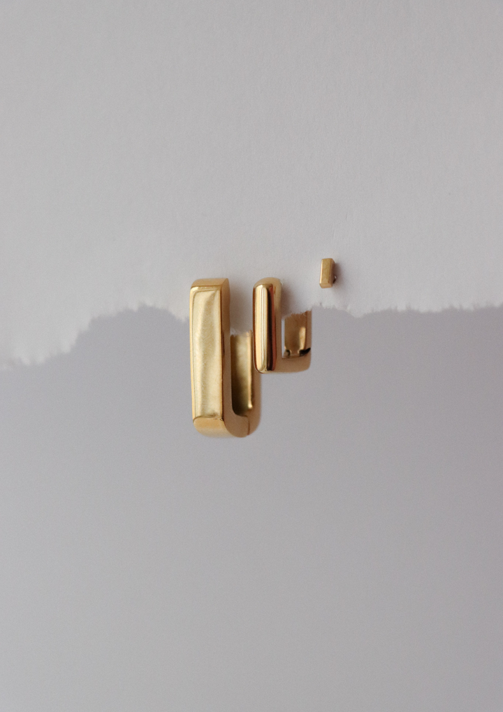 Bold Square Hoop - Earstacking Set (wasserfest)