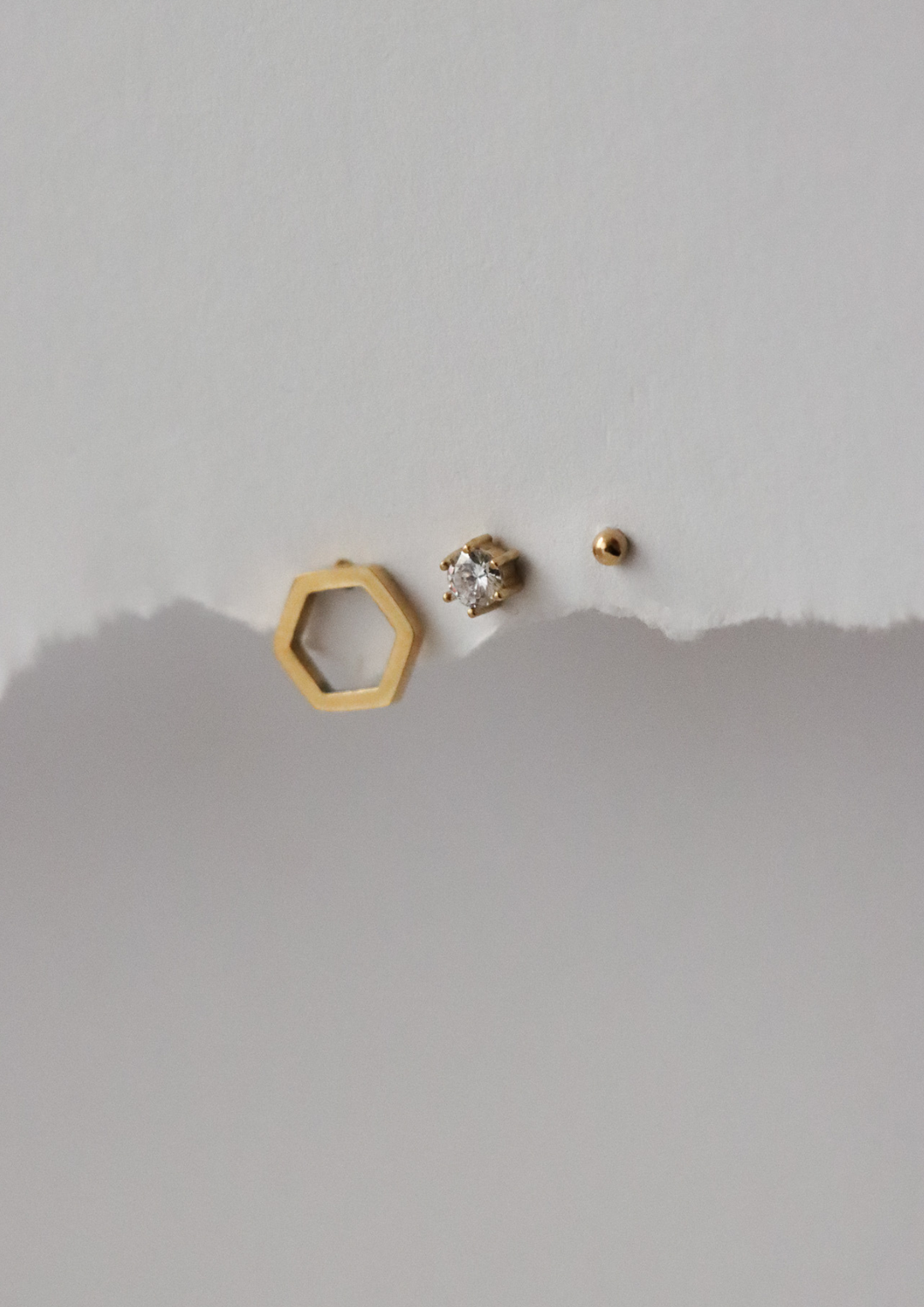 Hexagon Crystal - Earstacking Set (wasserfest)