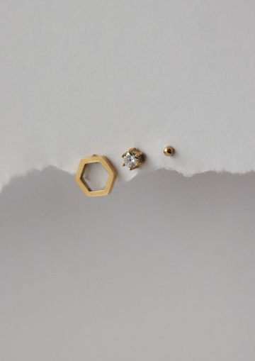 Hexagon Crystal - Earstacking Set (wasserfest)