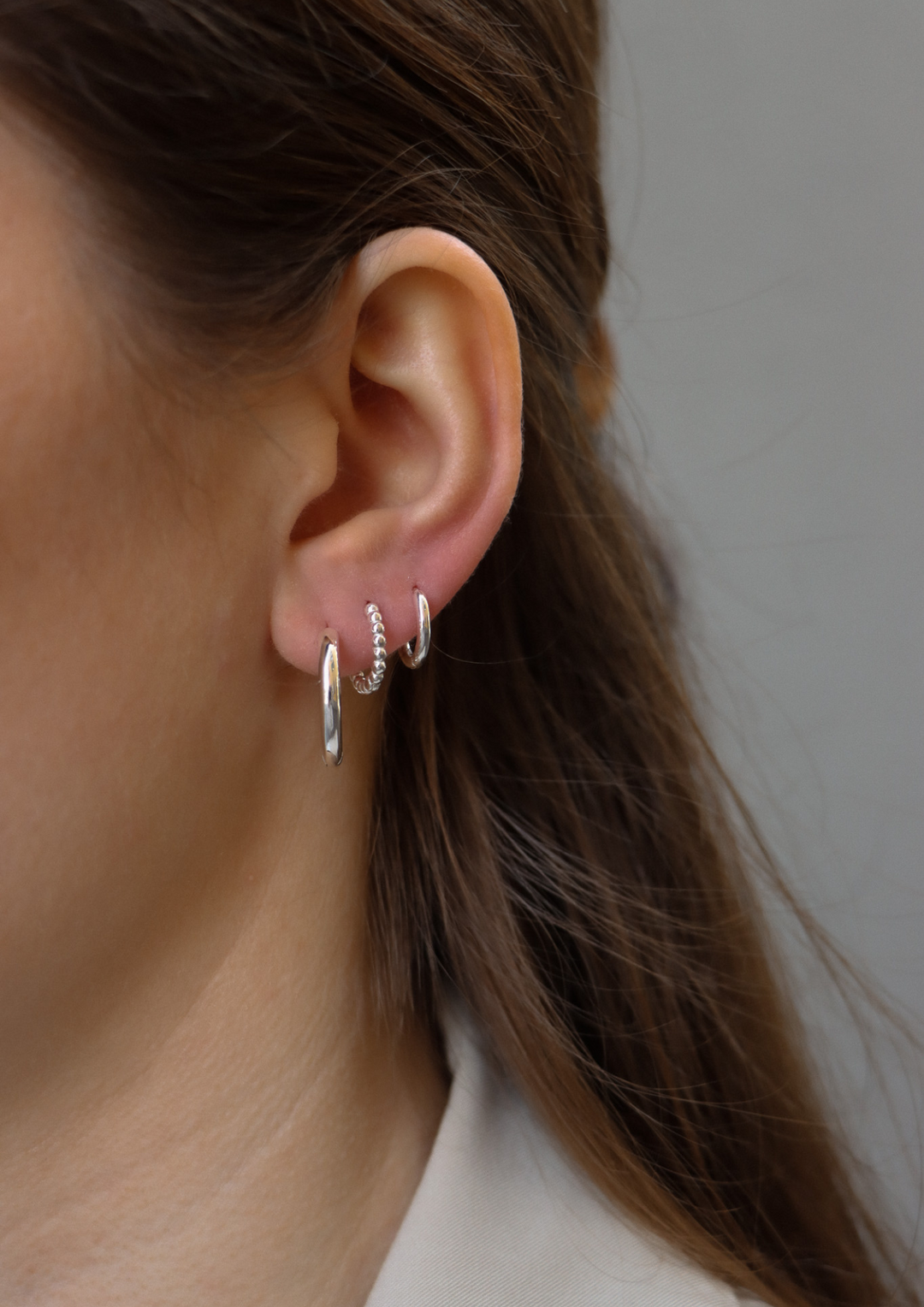 Bold Dotted Hoop - Earstacking Set (wasserfest)