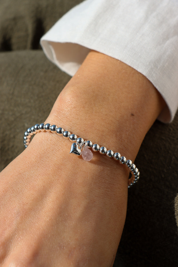Personalized Sia bold heart stone Bracelet - Armkette (waterproof)