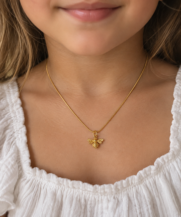 Amélie Round Bee Necklace Kinder - Halskette (wasserfest)