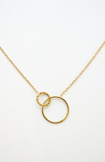 Big Two Circles Twisted Necklace - Halskette (wasserfest)