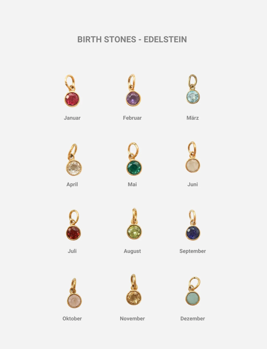 Personalized Small Letter Edelstein Birthstone Necklace - Halskette (wasserfest)