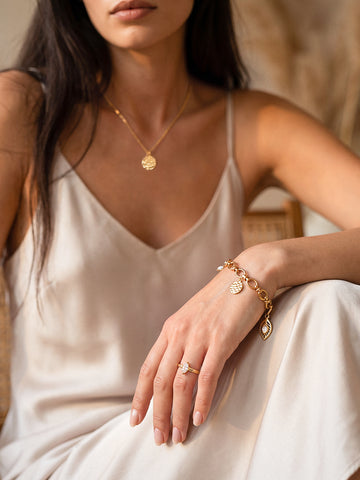 Personalized Boho Crystal Soul Charm Bracelet - Armkette (wasserfest)
