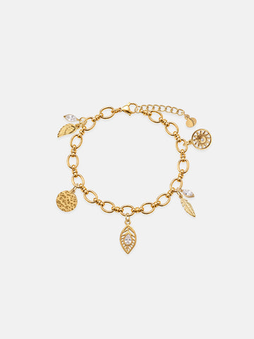 Personalized Boho Crystal Soul Charm Bracelet - Armkette (wasserfest)