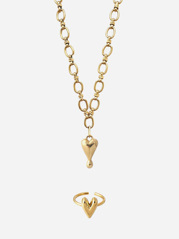 Bold Heart Drop Freya Schmuckset (wasserfest)
