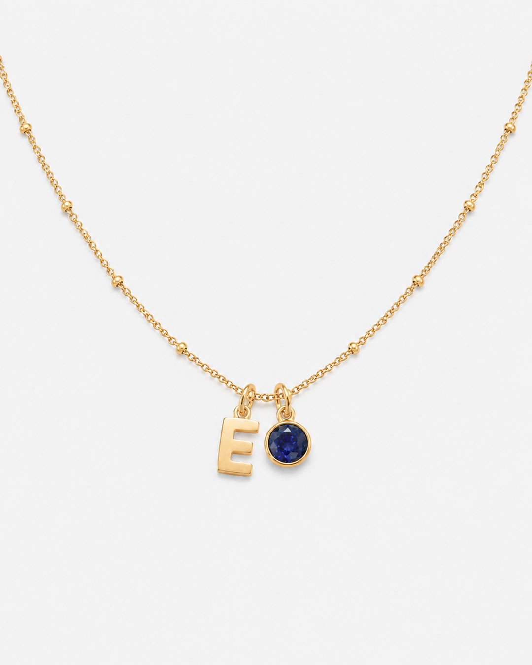 Personalized Small Letter Edelstein Birthstone Necklace - Halskette (wasserfest)