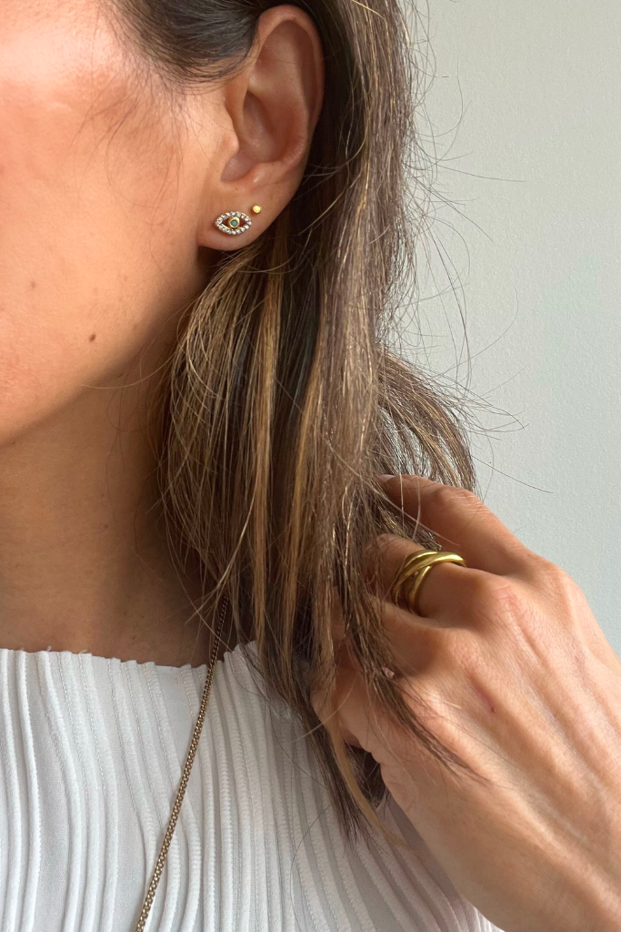 Fatima Eye Zircone Studs - Ohrstecker (wasserfest)