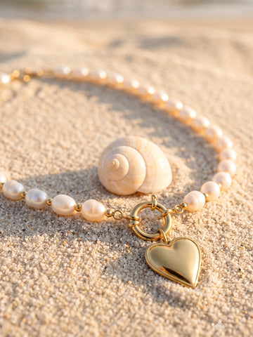 Big Sonia Pearl Love Necklace - Perlenkette (wasserfest)