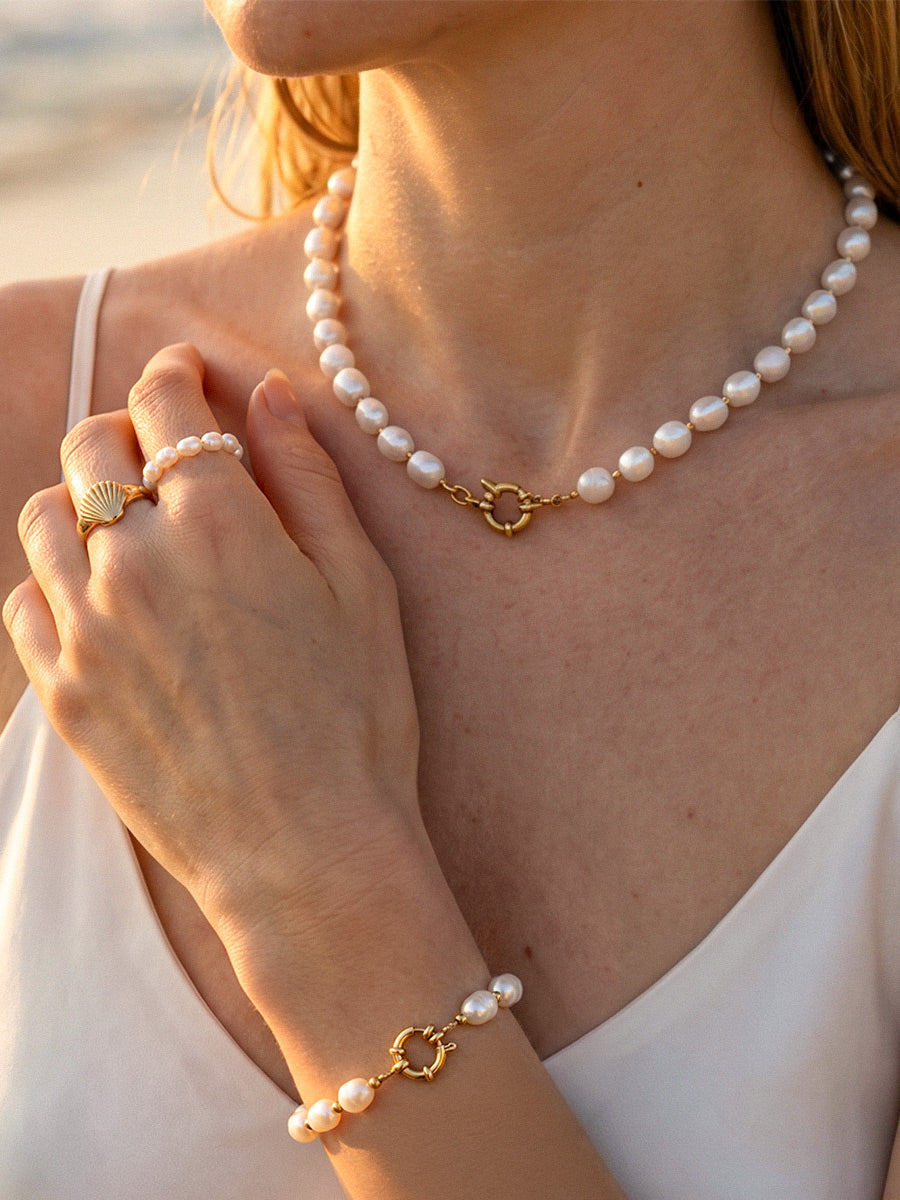 Big Sonia Pearl Love Necklace - Perlenkette (wasserfest)