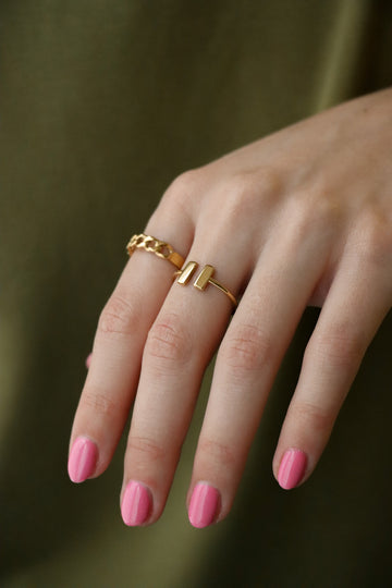 Double T Ring - Fingerring (wasserfest)