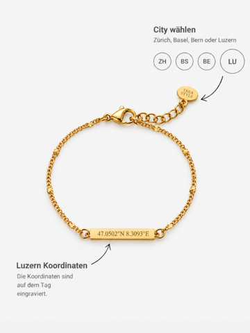 Personalized Mila City Tag Bracelet - Armband (wasserfest)