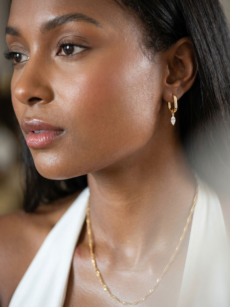 Personalized Madison Marquise Zircone Hoop - Creolen (wasserfest)