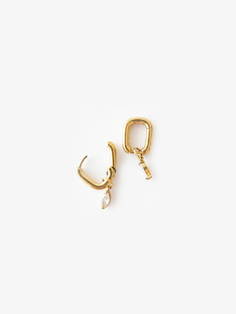 Personalized Madison Marquise Zircone Hoop - Creolen (wasserfest)