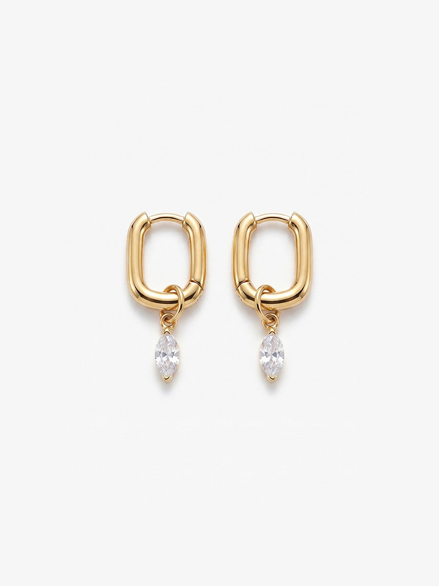 Personalized Madison Marquise Zircone Hoop - Creolen (wasserfest)