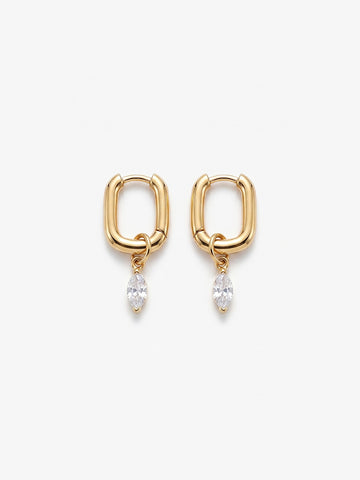 Personalized Madison Marquise Zircone Hoop - Creolen (wasserfest)