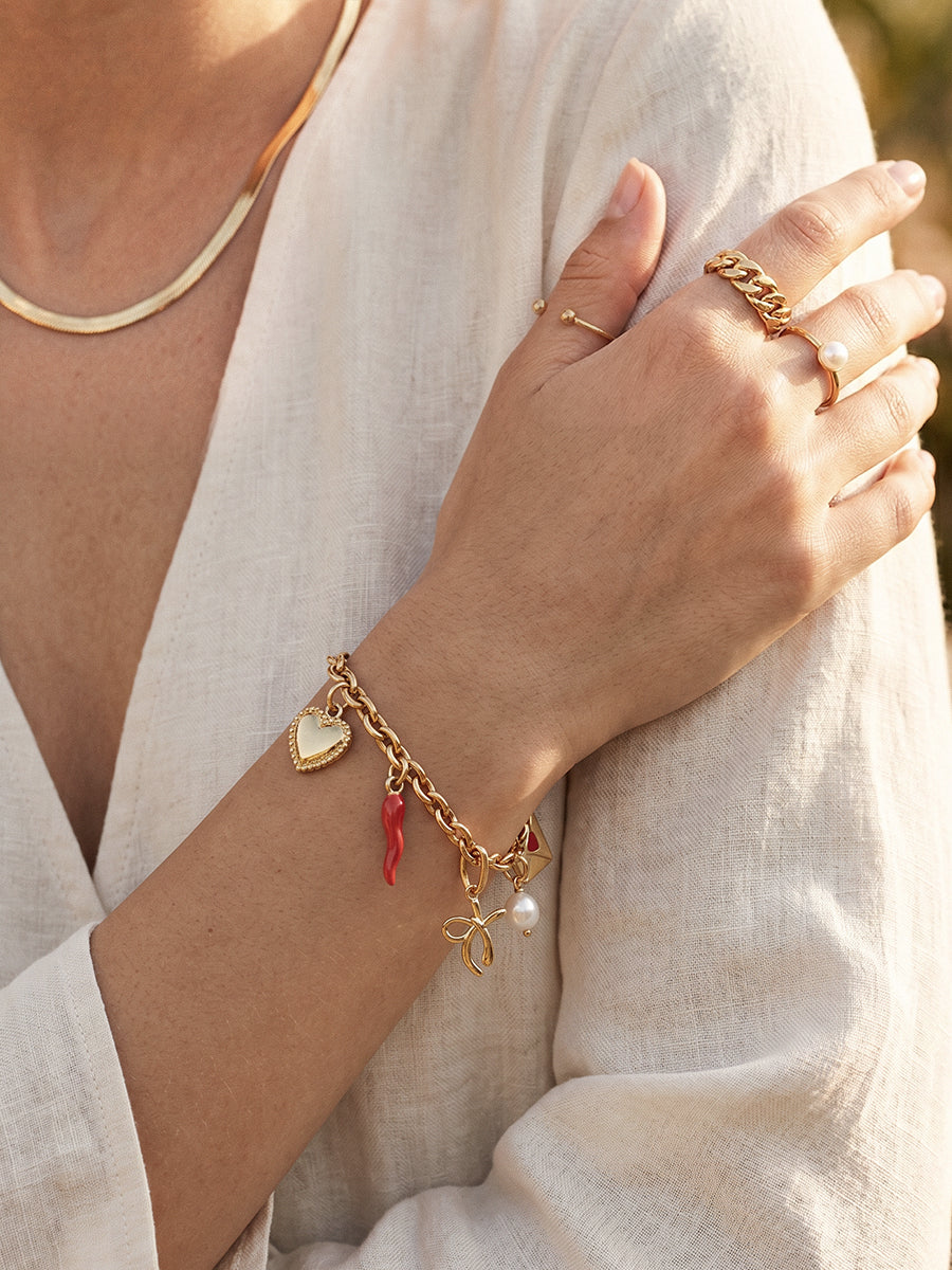 Personalized Amore Charm Bracelet - Armkette (wasserfest)