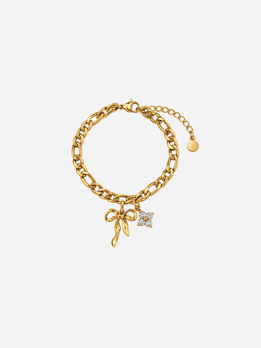 Personalized Lara Crystal Ribbon Bracelet Kinder - Armkette (wasserfest)