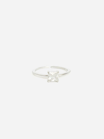 Square Crystal  Ring - Fingerring (wasserfest)