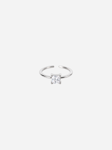 Square Crystal  Ring - Fingerring (wasserfest)