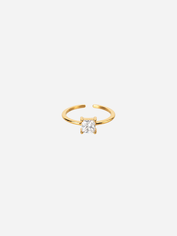 Square Crystal  Ring - Fingerring (wasserfest)
