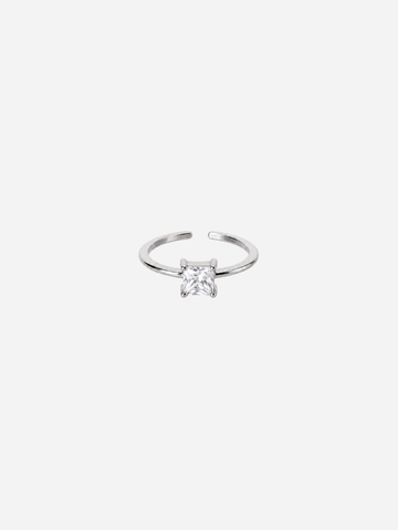 Square Crystal  Ring - Fingerring (wasserfest)