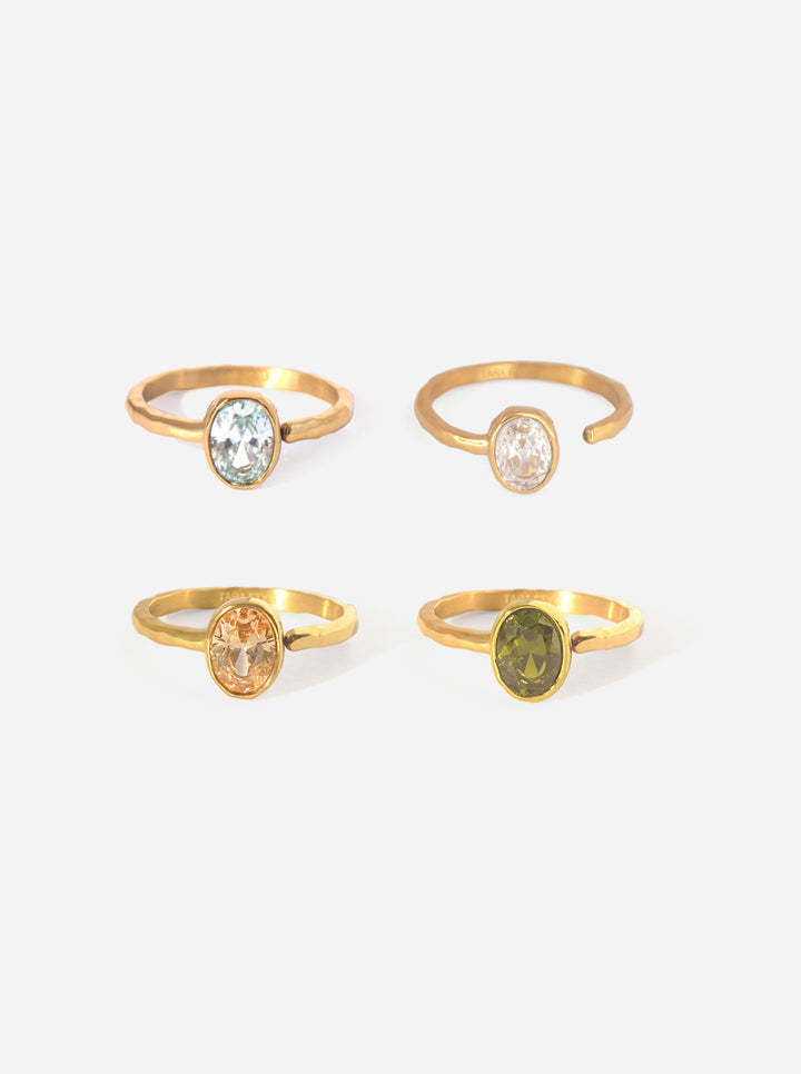 Single Zircone Ring - Fingerring (wasserfest)