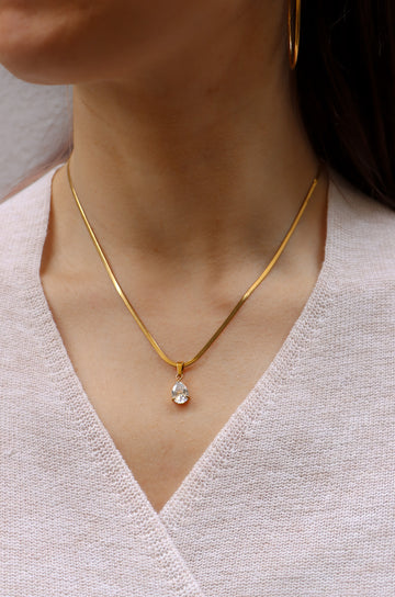 Amélie Drop Zircone Necklace - Halsketten (wasserfest)