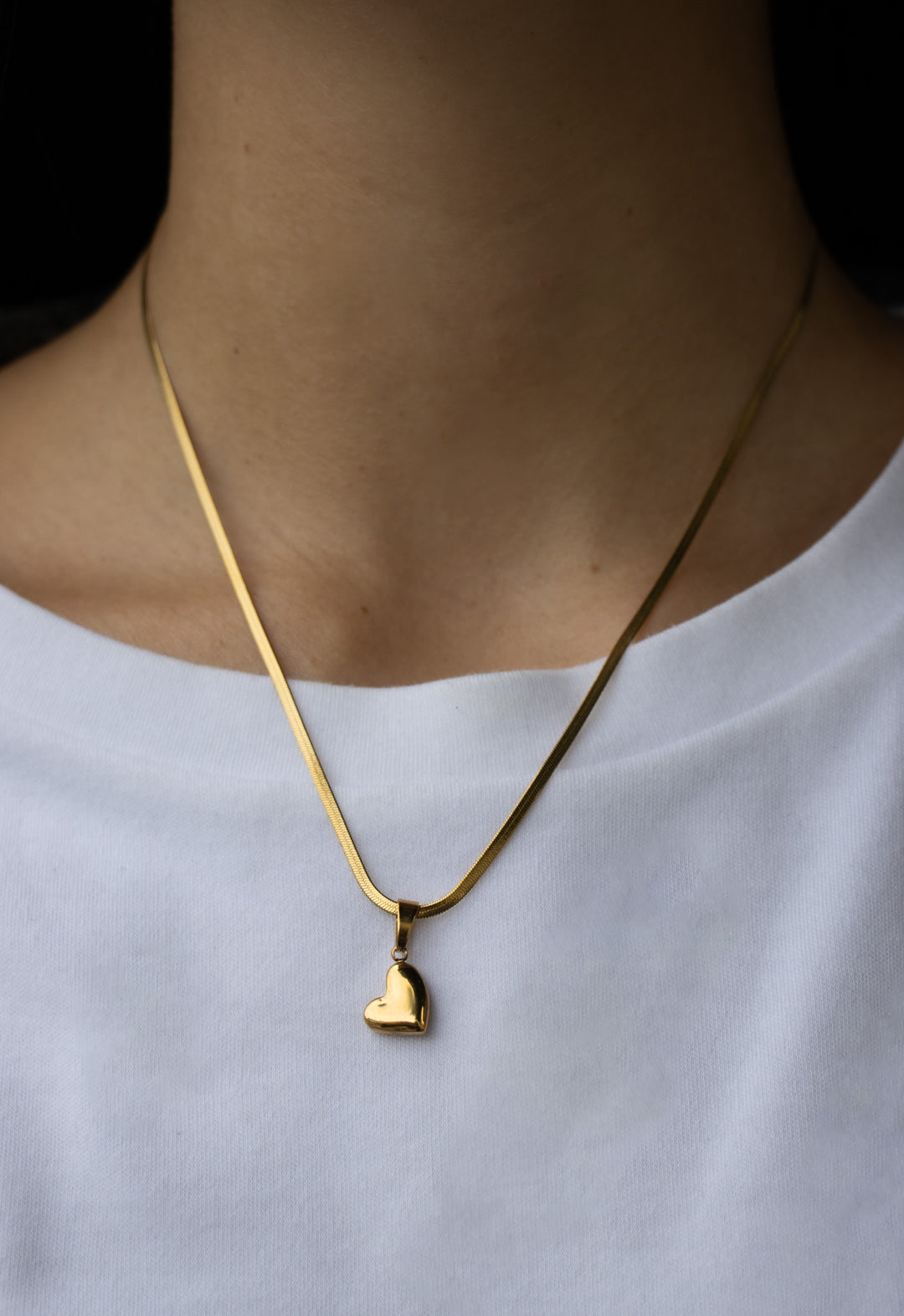 Amélie Hanging Bold Heart Necklace - Halskette (wasserfest)